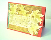 Thanksgiving, Leaves, Fall, Gold, Browns, Autumn Card
