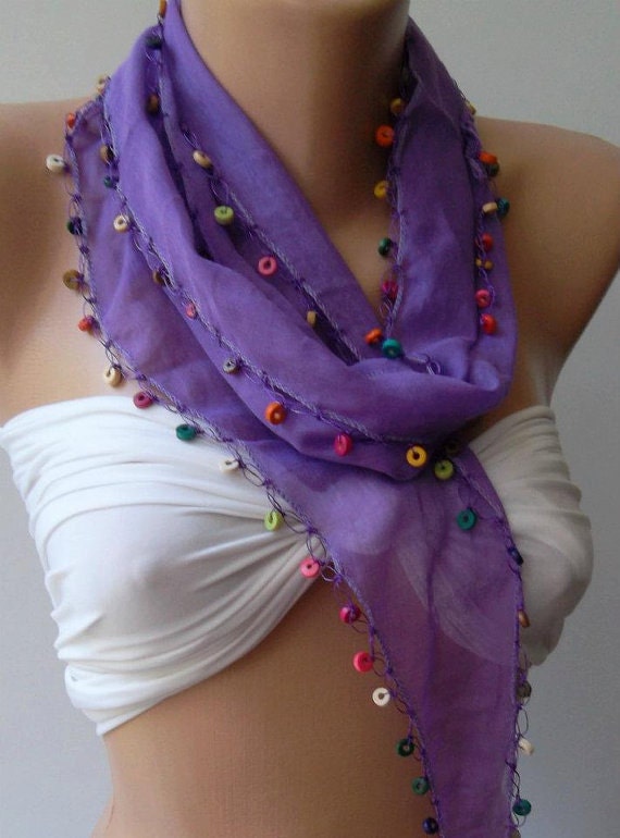 Elegant Scarf  Cotton Scarf  Lilac  Sale Scarf