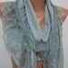 Elegant Scarf Lace and fabric Gray Scarf