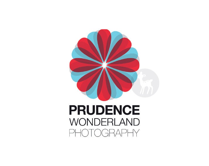 Ready Made, Simple Red and Blue Flower illustration Logo Design for your Business (OAK design)