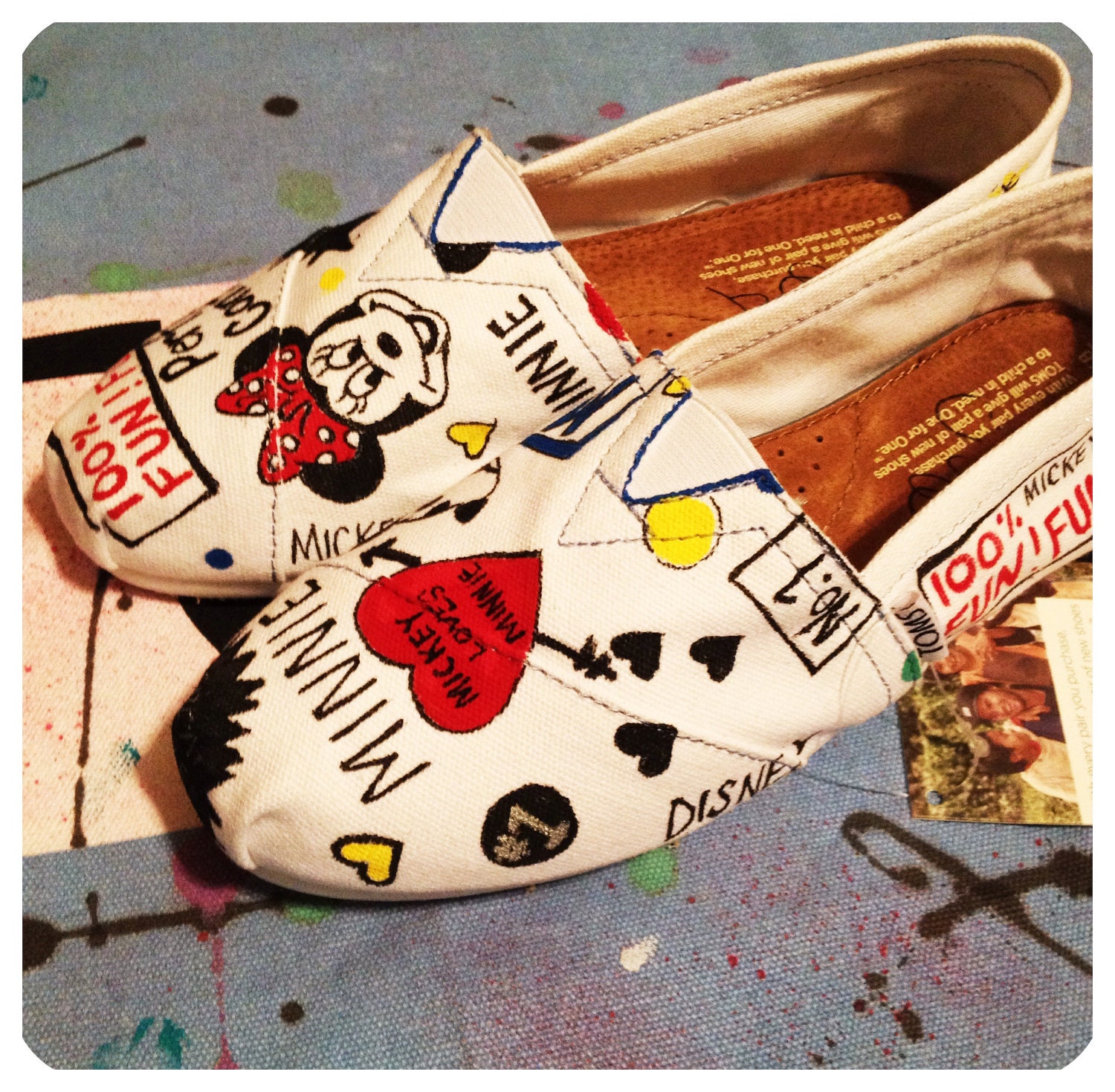 Mickey and Minnie Custom Toms Shoes