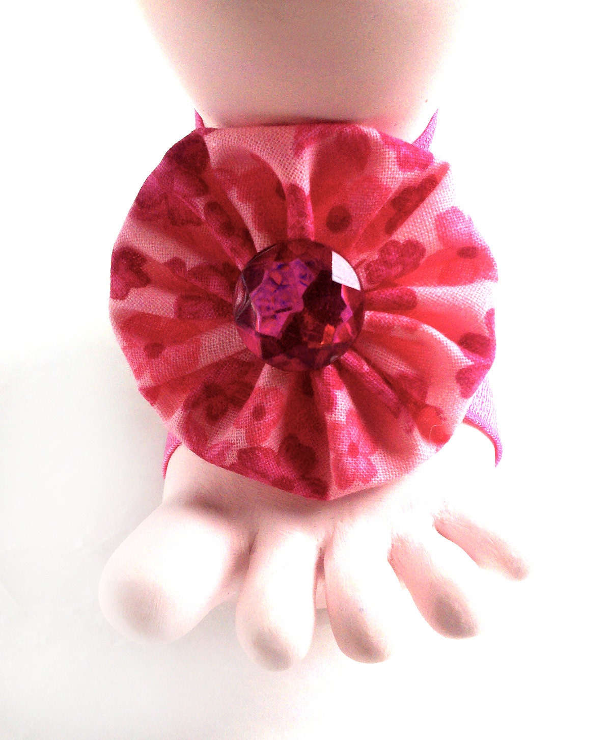 Pretty In Pink Tootsies Handmade Baby Sandals with Cute Yo-Yo and Matching Embelishments One Pair