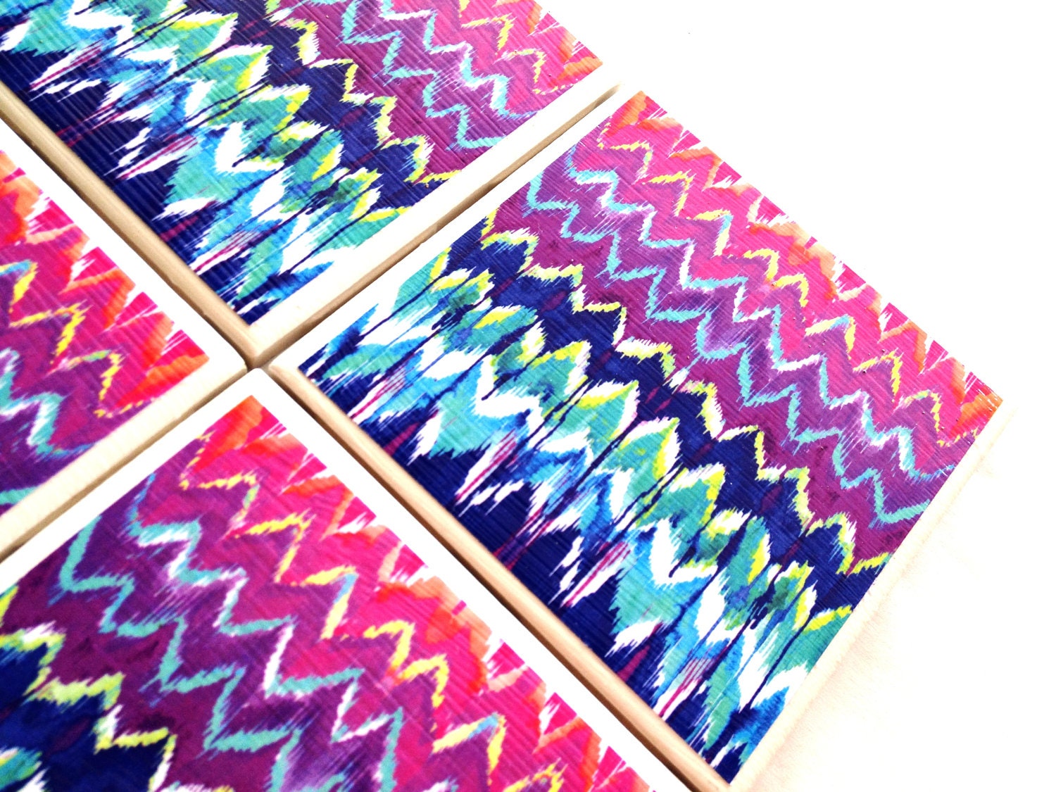 Chevron Coasters, Chevron Design, Chevron Home Decor, Ceramic Tile Coasters, Chevron Stripes, Zig Zag,