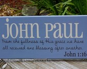 Large Personalized Child Name Sign. Wood Sign with Verse and Scripture. Great for Nursery, Baby Shower, Birthday or Christmas Gift