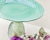 Green Cake Stand Cupcake Stand Pedestal Stand