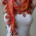 Orange Scarf with Orange Trim Edge - Summer Colors -- New