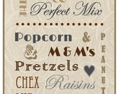 Wedding Trail Mix Menu - Rustic/Vintage Themed