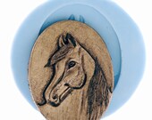 Horse head silicone mold - horse cameo jewelry mold - horse pendant mold - resin mold - clay mold - pmc mold - paper mold