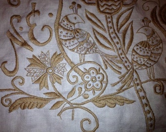 Sample items from a Hungarian custom-embroidered "dowry"