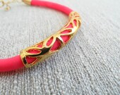 Neon bracelet, neon bracelets, neon charm bracelet, neon green, orange, yellow, pink, gold bracelets