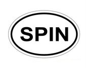 SPIN bumper sticker - 4 "x 6 " oval spinning decal for spinners eurostyle
