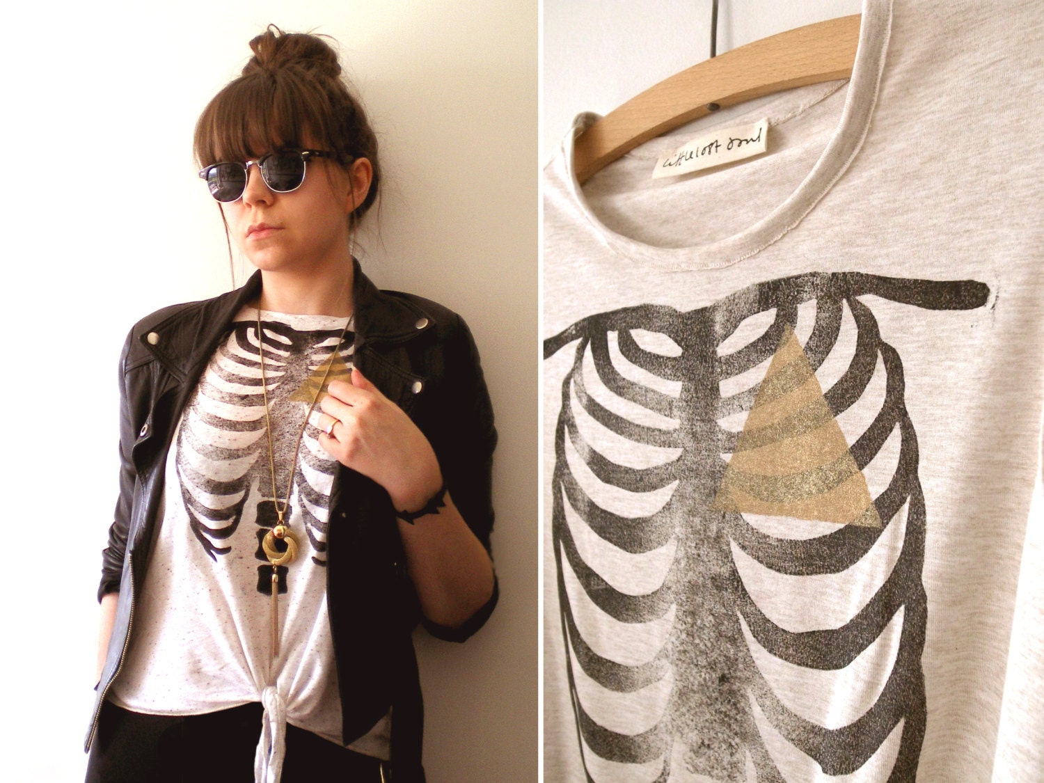 Geometry Of The Heart - Hand Printed Vest - Cream Marl Size Medium