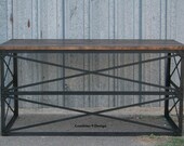 Modern Industrial Desk. Vintage table,  Mid Century Design.  Steel & Reclaimed Wood. Urban, Rustic