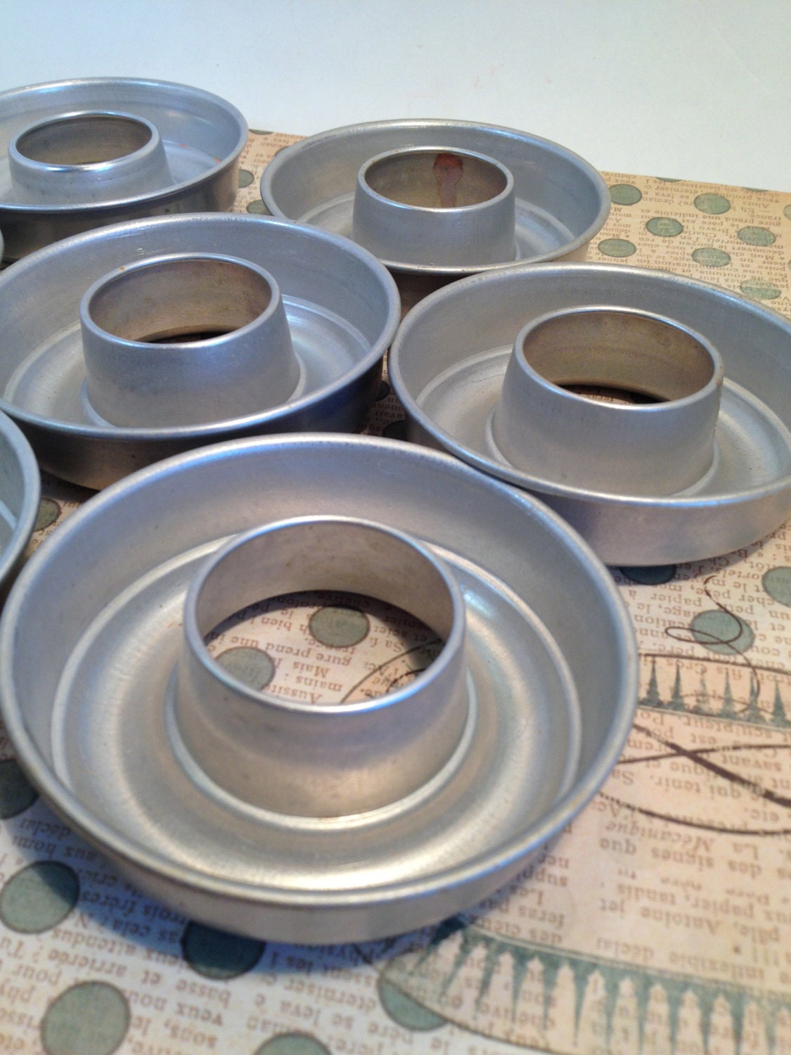 7 Mini JELLO Pans Vintage Aluminum Molds by TheVintageBirdNest