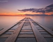 Caribbean Sunset Dock 32x48 Canvas Gallery Wrap Nevis Island Tropical Beach St Kitts and Nevis Dusk Fine Art Wall Decor