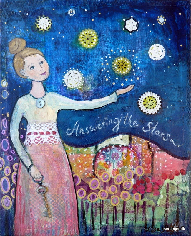 Answering the stars - Art Print 21 x 30 cm/ 8.3 x 11.8 in