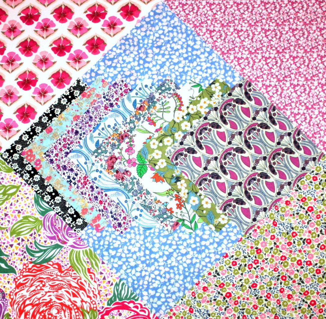 Liberty of London Tana Lawn Fabric Pack 10 inch and 5 inch pieces 100% Cotton