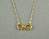 Petite INFINITY Necklace, Vermeil Style Charm, 14K Gold Filled Chain, Modern, Simple, Pretty, Lovely Necklace
