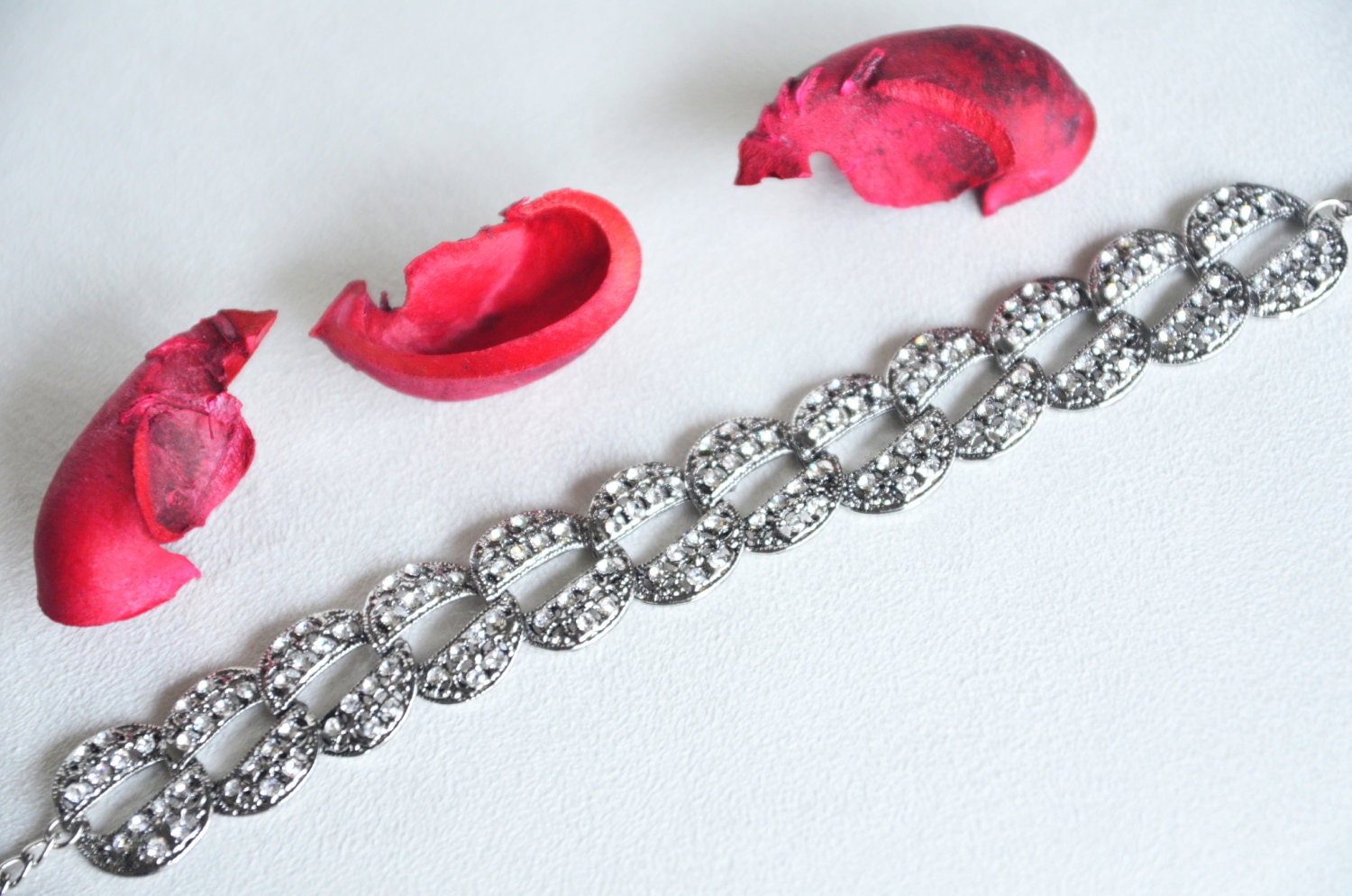 art deco clear crystal swarovski rhinestone rhodium silver plated bracelet wedding bridal jewelry bridesmaids jewelry set
