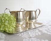 Vintage Sterling Silver Cream and Sugar Set with Tray Ellmore Sterling Co 1930s gray grey