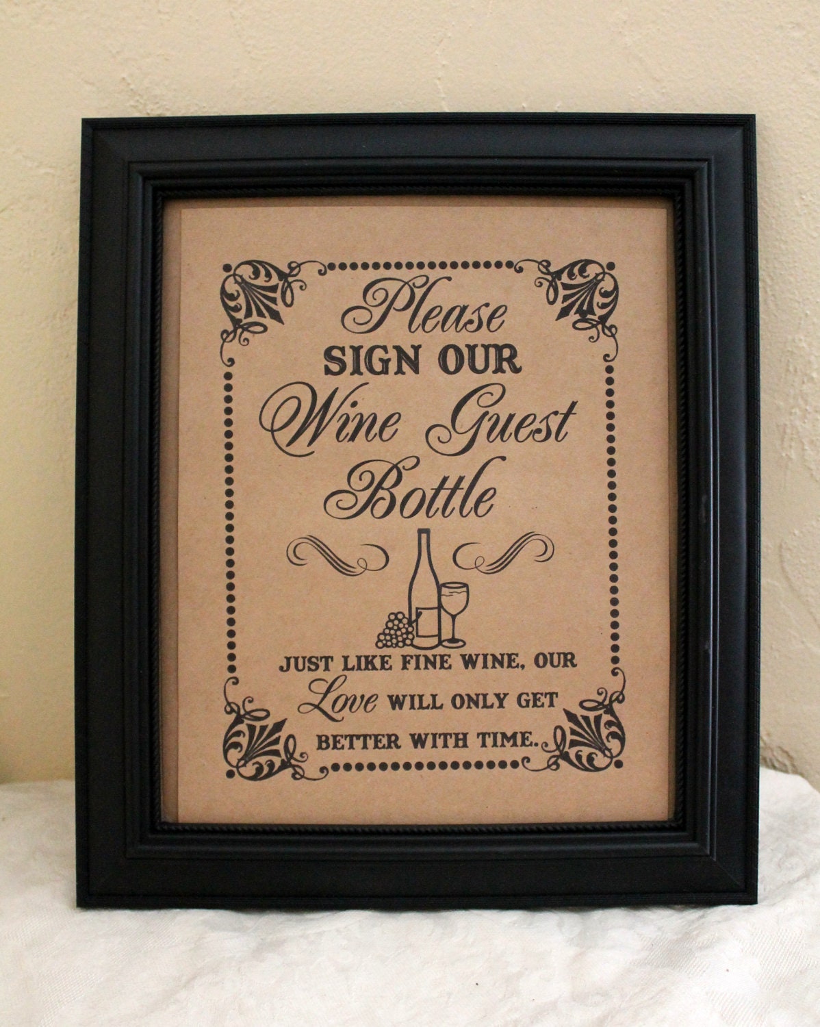 Sign Our Wine Guest Bottle - Guest Book- Wedding Sign - Single Sheet (Style: WINE)