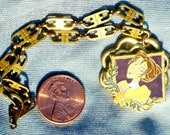 Disney Steampunk Handmade Tarzan Jane Porter Brass Charm Bracelet