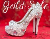 Wedding Shoes with Pearls and Rhinestones
