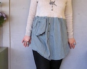 M-L-XL upcycled clothing Eco Artsy tattered Sweater dress recycled tunic casual urban Rustic ranch prairie girl Shabby chic Bohemian