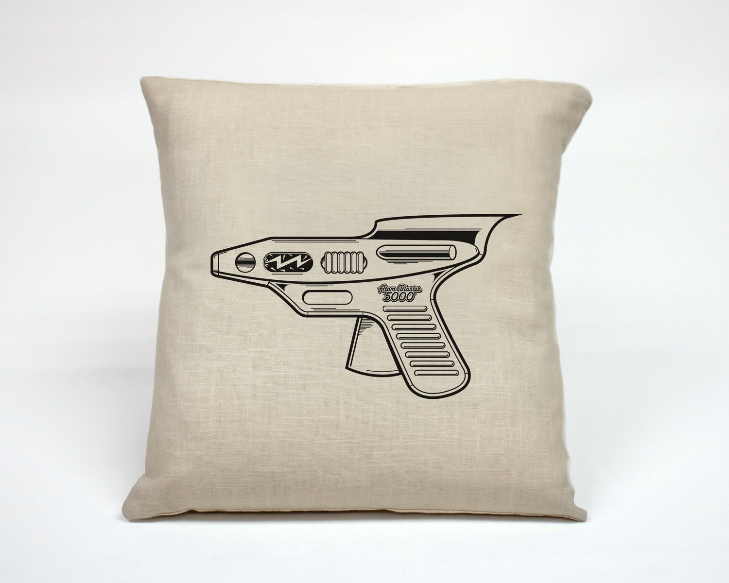Graphic Pillow Handcrafted Ray Gun Atom Blaster Size 16 x 16