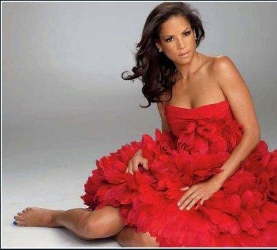 Irina Shabayeva Red feather "PEONY" dress