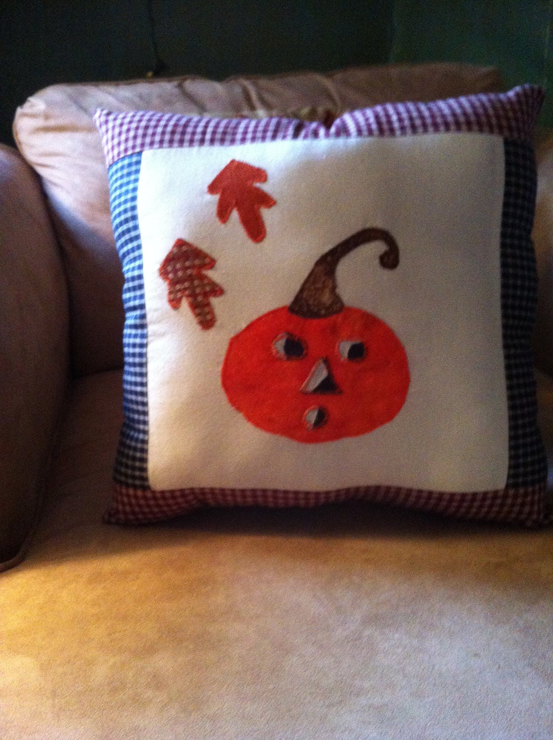pillow fall harvest pumpkin falling leaves