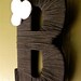 13 "Black Twine Monogram Wreath with Handcrafted Flowers