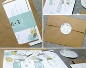 Hanging Mason Jars Wedding Invitation Suite - SAMPLE