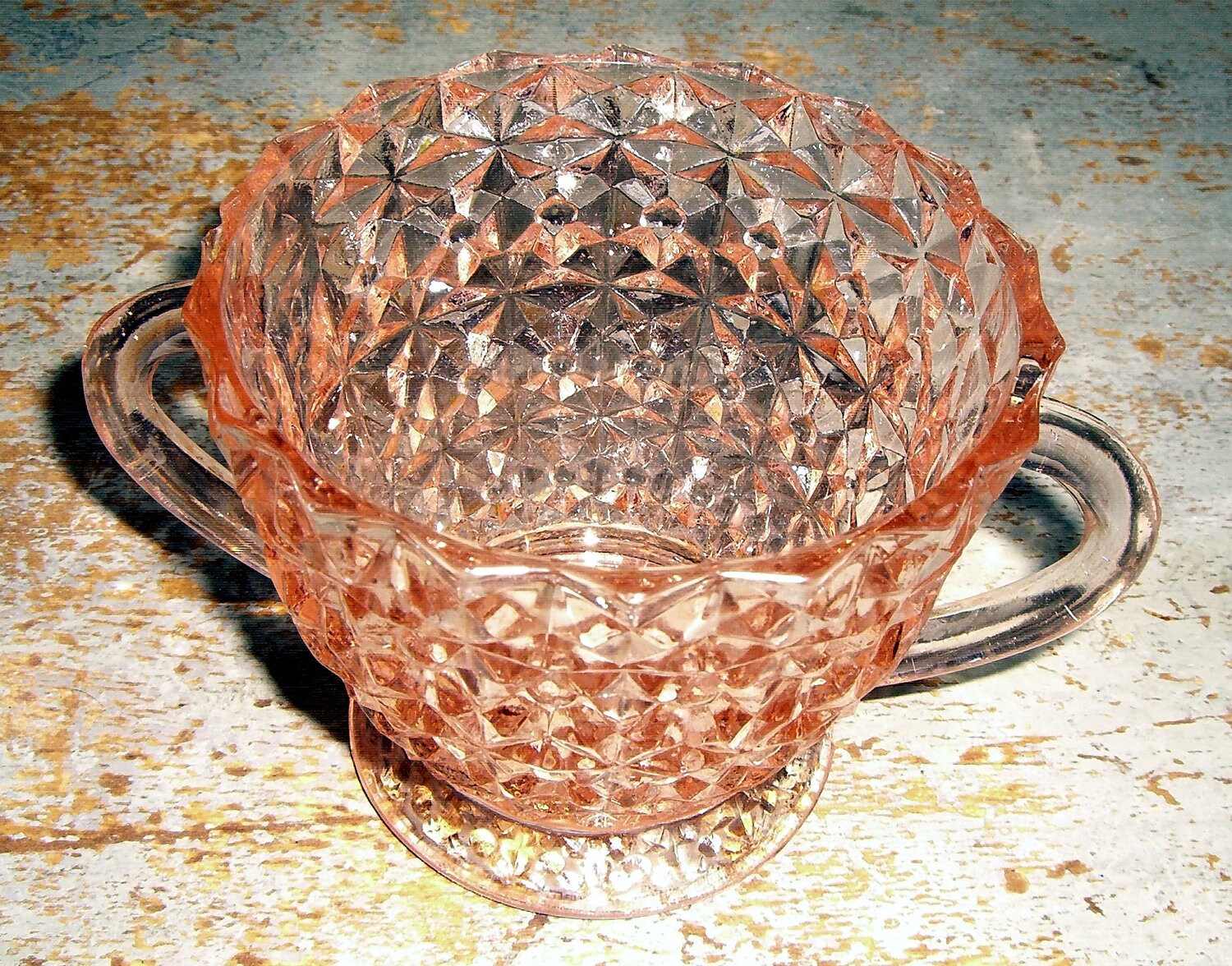 Vintage Sugar Bowl Pink Depression Glass Pink By Thebackshak