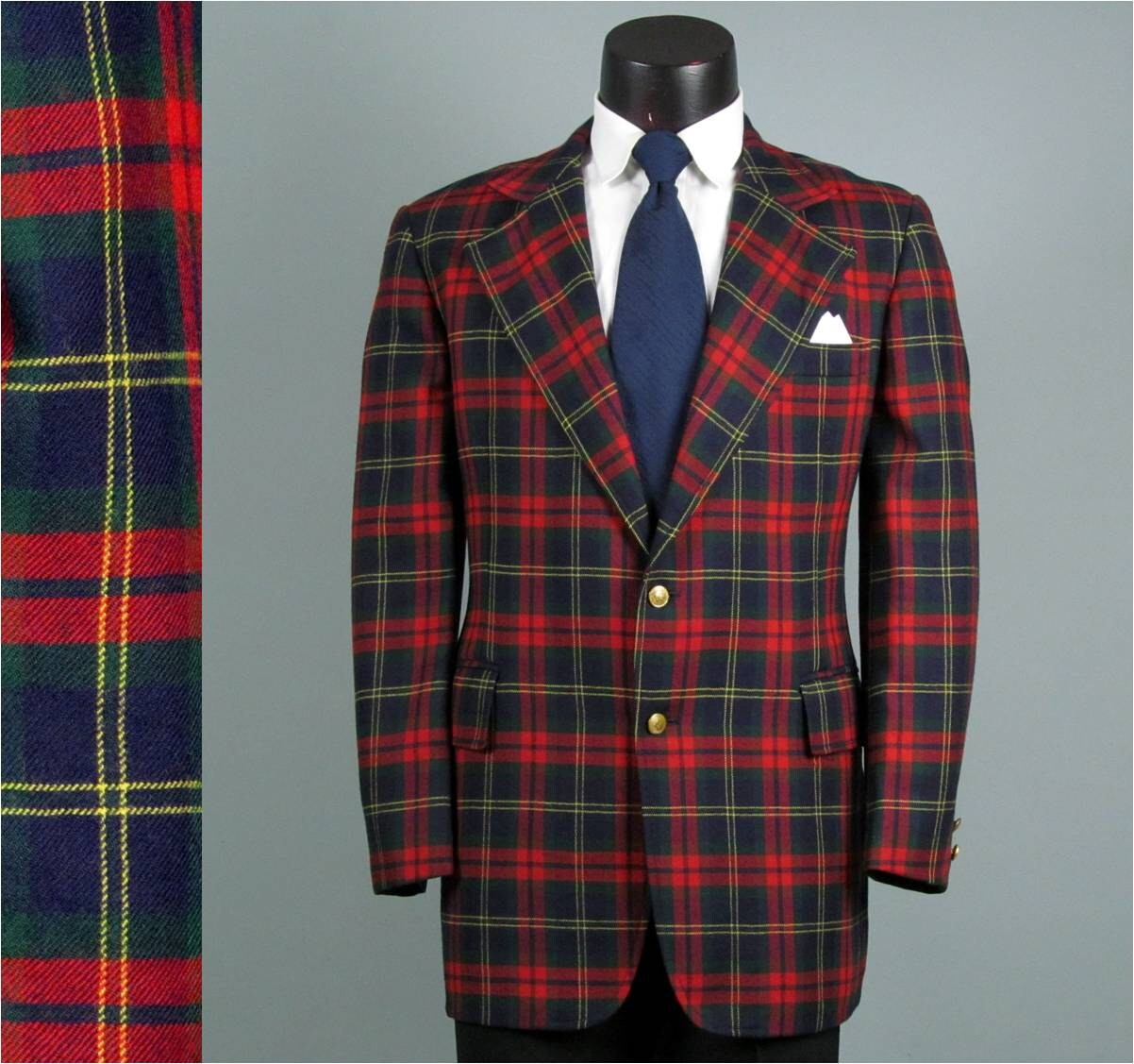 Vintage Mens Sport Coat 1970s Johnny Carson Red by jauntyrooster