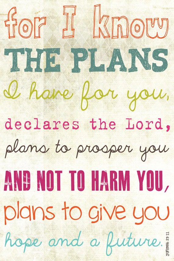 Scripture Art, Bible Verse Art, Faith Based Art, Jeramiah 29:11, 10x15 art print on wood
