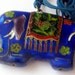 Vintage Enamel Elephant Necklace Cloisonne Pendant Asian East Indian Style Blue 1970s Jewelry