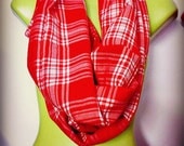 Red and White Plaid Scarf