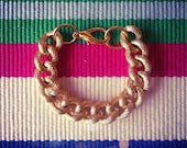 chunky textured link chain bracelet - gold or silver
