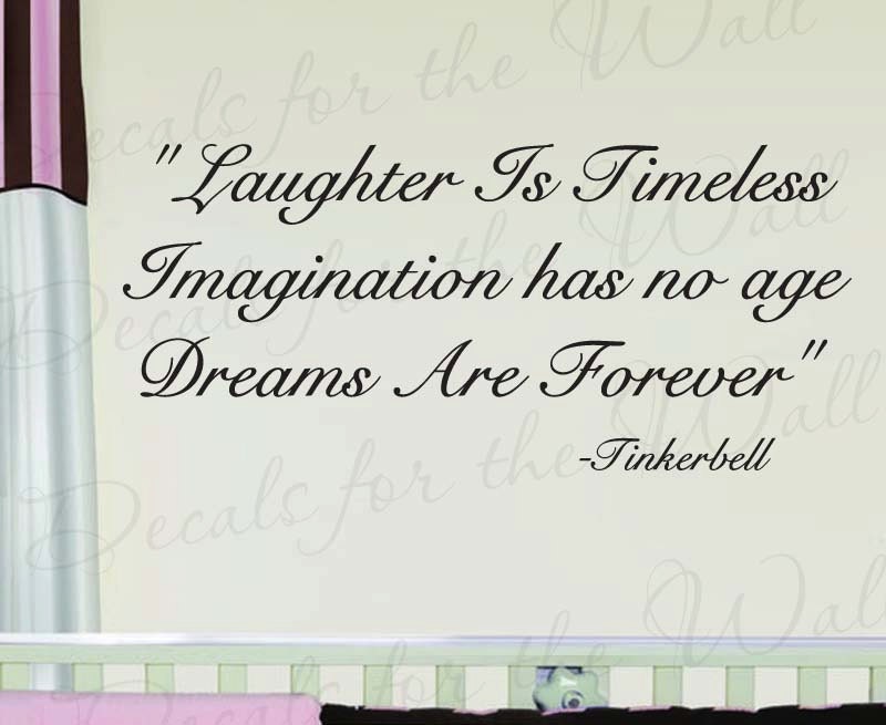 Tinkerbelle Laughter Timeless Peter Pan Girl Room Kid Baby Nursery Wall Decal Quote Vinyl Sticker Art Lettering Decor Decoration K61
