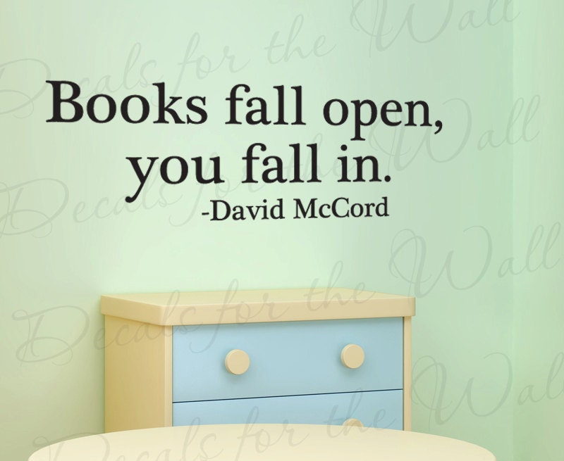 Reading David McCord Books Fall Open You In Boy Girl Themed Kid Room Playroom Vinyl Saying Wall Lettering Decal Quote Sticker Art Decor S27