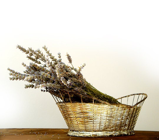 Vintage Italian Silver Metal Wire Fruit / Bread Basket Bowl .