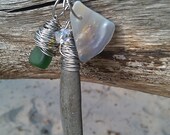 Beach Rock, Sea Glass and Shell Necklace