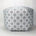 24" Floor Ottoman Pouf Pillow Storm Gray & White - Gotcha Chainlink Contemporary Modern Print
