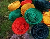 20 Paper Flowers in Yellow, Orange and Green - Handmade Paper Flower Bouquet for Brides, Weddings, Showers, Birthdays
