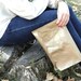 Tilly - Gold Leather Scallop Foldover Clutch