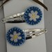 Hand embroidered felt snap clips, set of two
