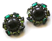 Vintage WEISS Earrings in Glowing Greens