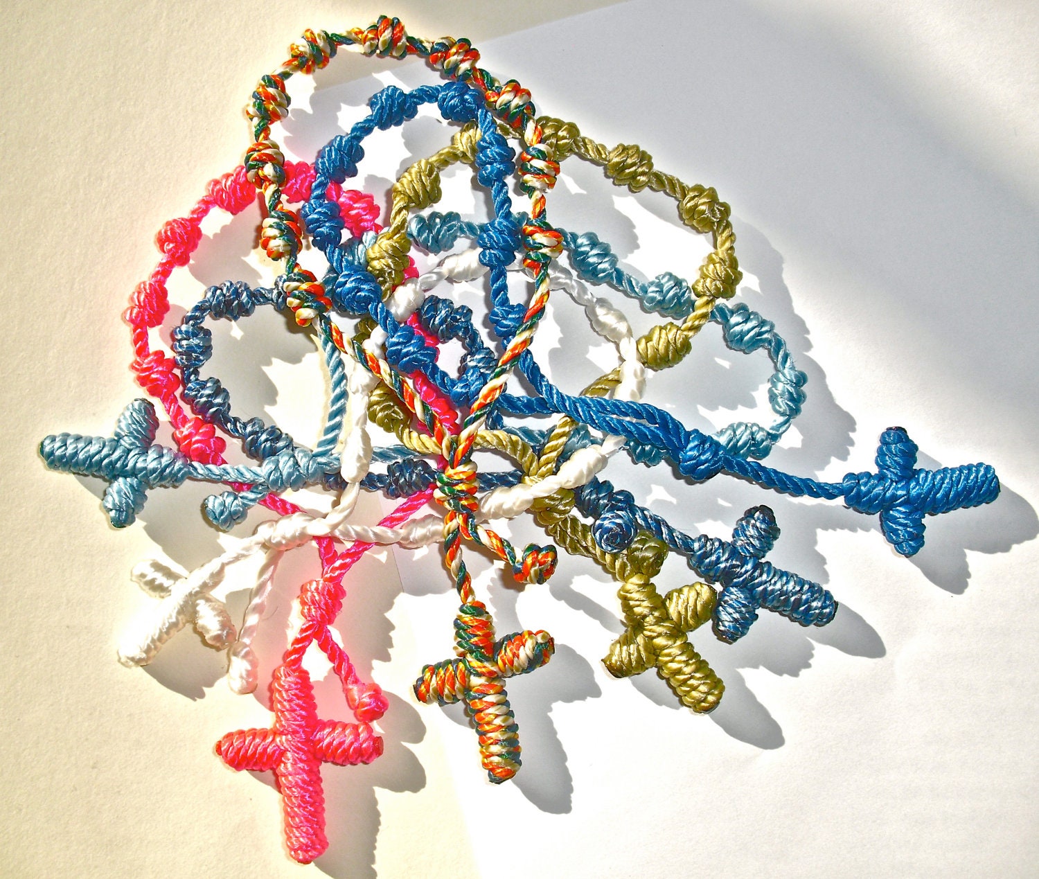 Ten Colorful Knotted Rosary Bracelets - Choose Your Colors