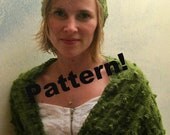 Knitting pattern, Hat and shawl, green, Alpaca- Knitting tutorial PDF
